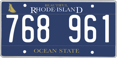 RI license plate 768961