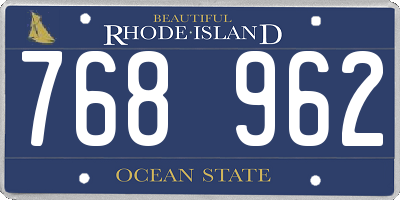 RI license plate 768962