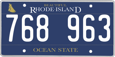 RI license plate 768963