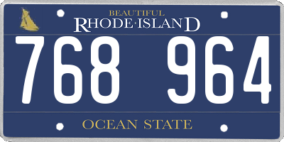 RI license plate 768964