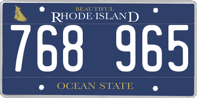 RI license plate 768965