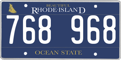 RI license plate 768968