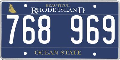 RI license plate 768969