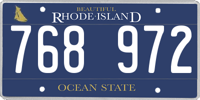 RI license plate 768972