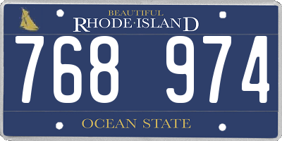 RI license plate 768974