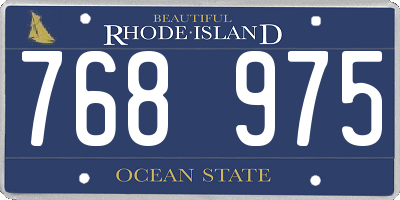 RI license plate 768975