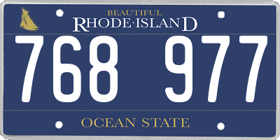 RI license plate 768977