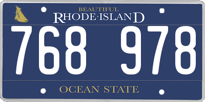 RI license plate 768978