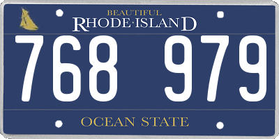 RI license plate 768979