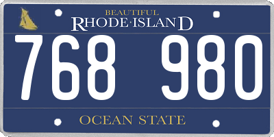 RI license plate 768980