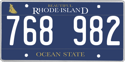 RI license plate 768982
