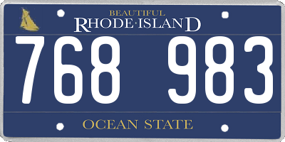 RI license plate 768983