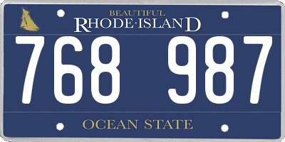 RI license plate 768987