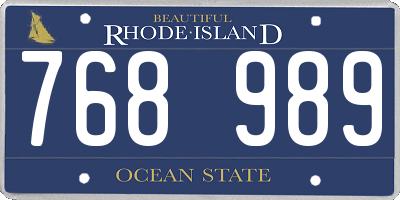 RI license plate 768989