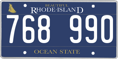 RI license plate 768990
