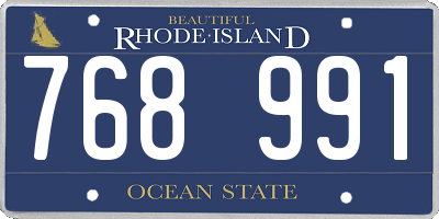 RI license plate 768991