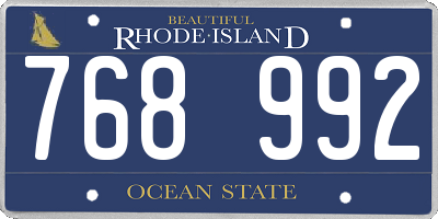 RI license plate 768992