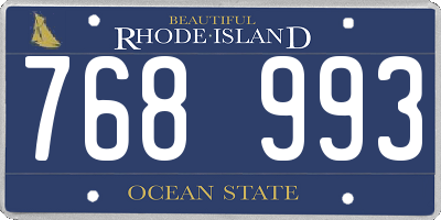 RI license plate 768993