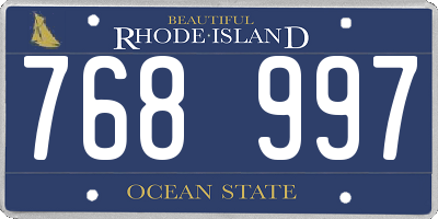 RI license plate 768997