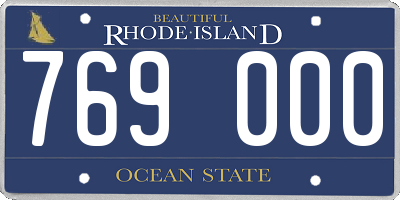 RI license plate 769000