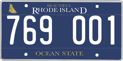 RI license plate 769001