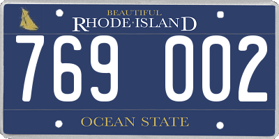 RI license plate 769002