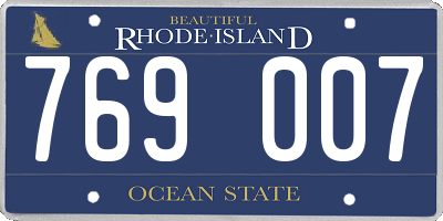 RI license plate 769007