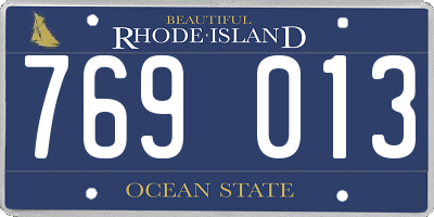 RI license plate 769013