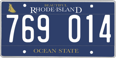 RI license plate 769014