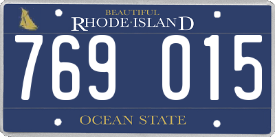 RI license plate 769015