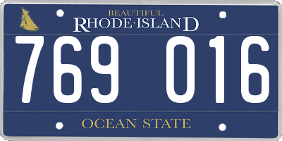 RI license plate 769016