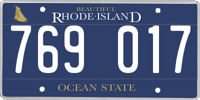 RI license plate 769017