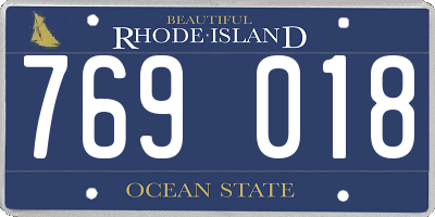 RI license plate 769018