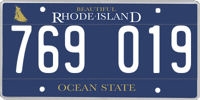 RI license plate 769019