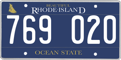 RI license plate 769020
