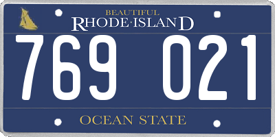 RI license plate 769021