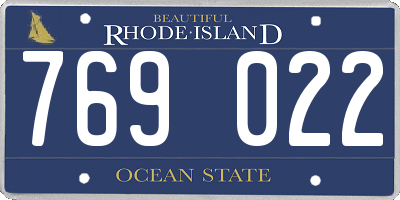 RI license plate 769022