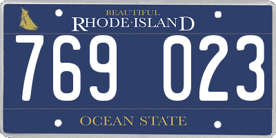 RI license plate 769023