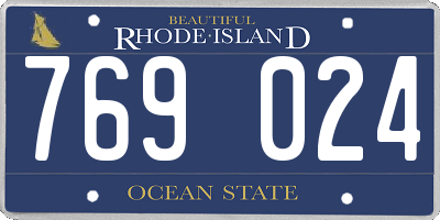 RI license plate 769024