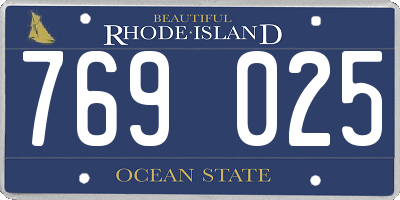 RI license plate 769025
