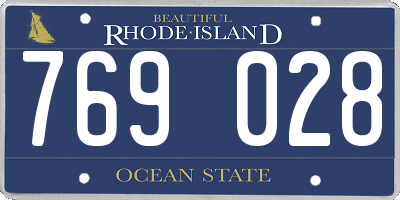 RI license plate 769028