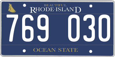 RI license plate 769030