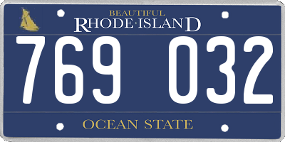 RI license plate 769032