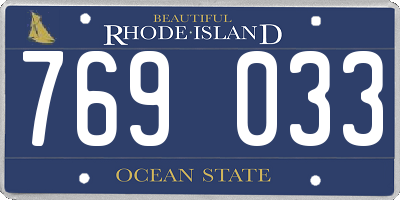 RI license plate 769033