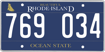 RI license plate 769034