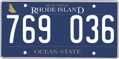 RI license plate 769036