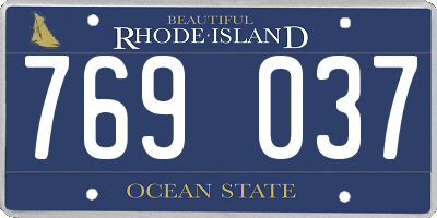 RI license plate 769037