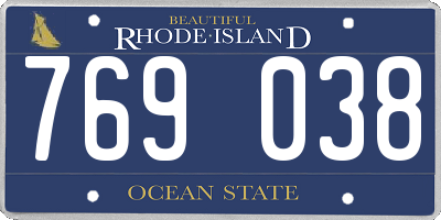 RI license plate 769038