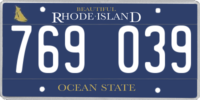 RI license plate 769039