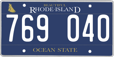 RI license plate 769040